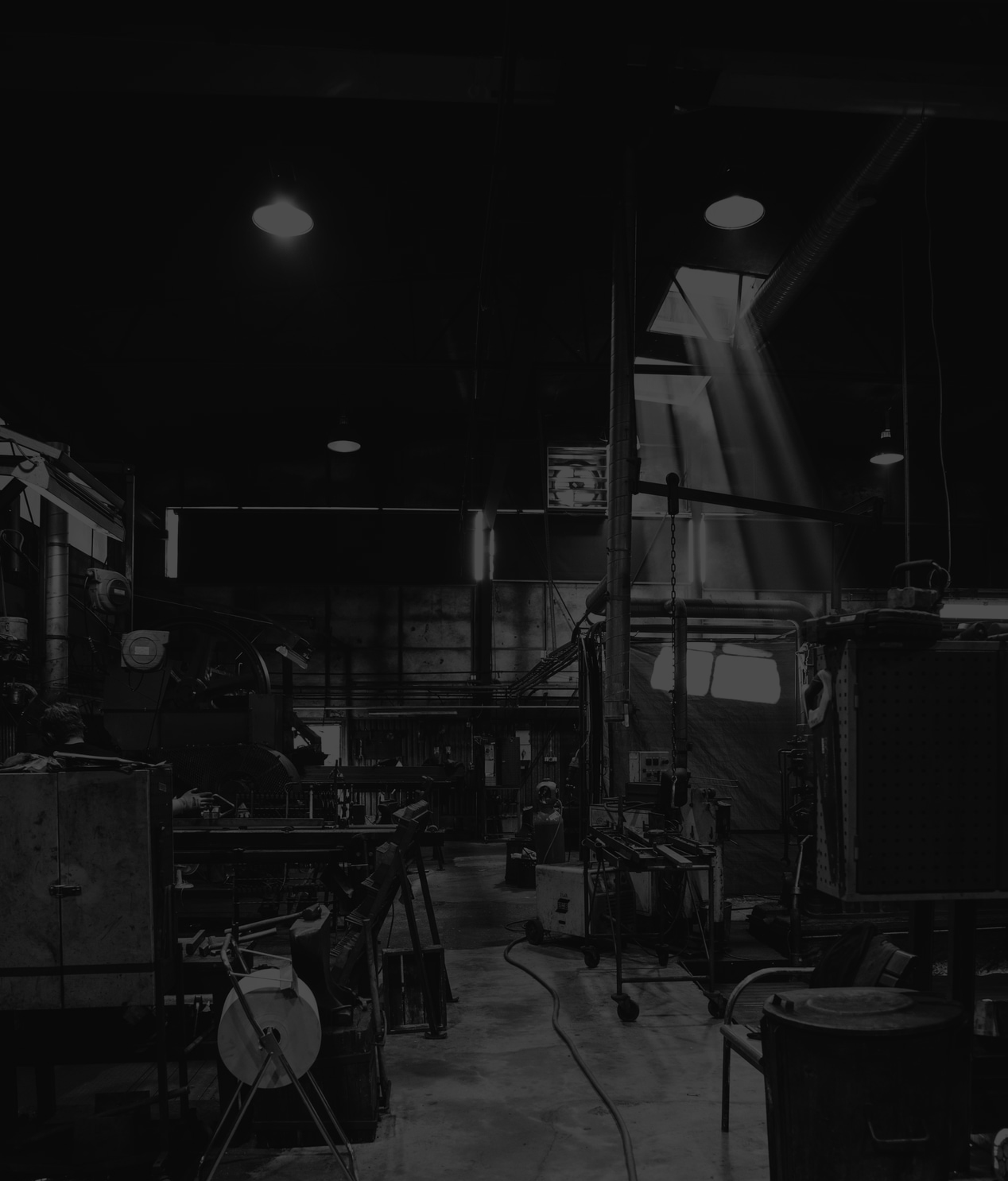 Dark image of timber workshop