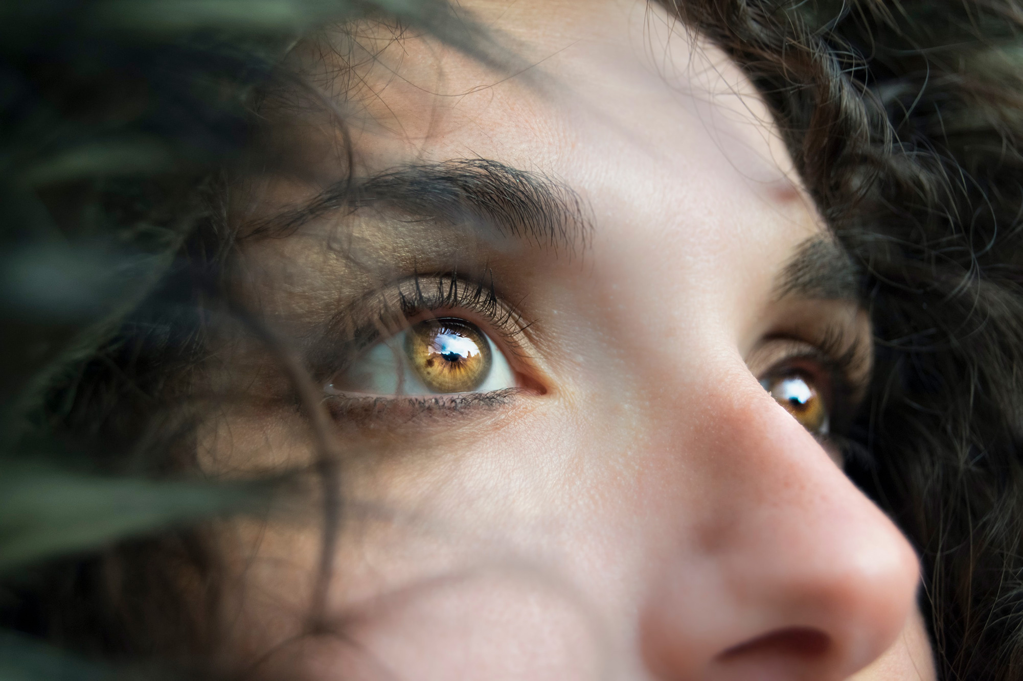Close up image of human eyes